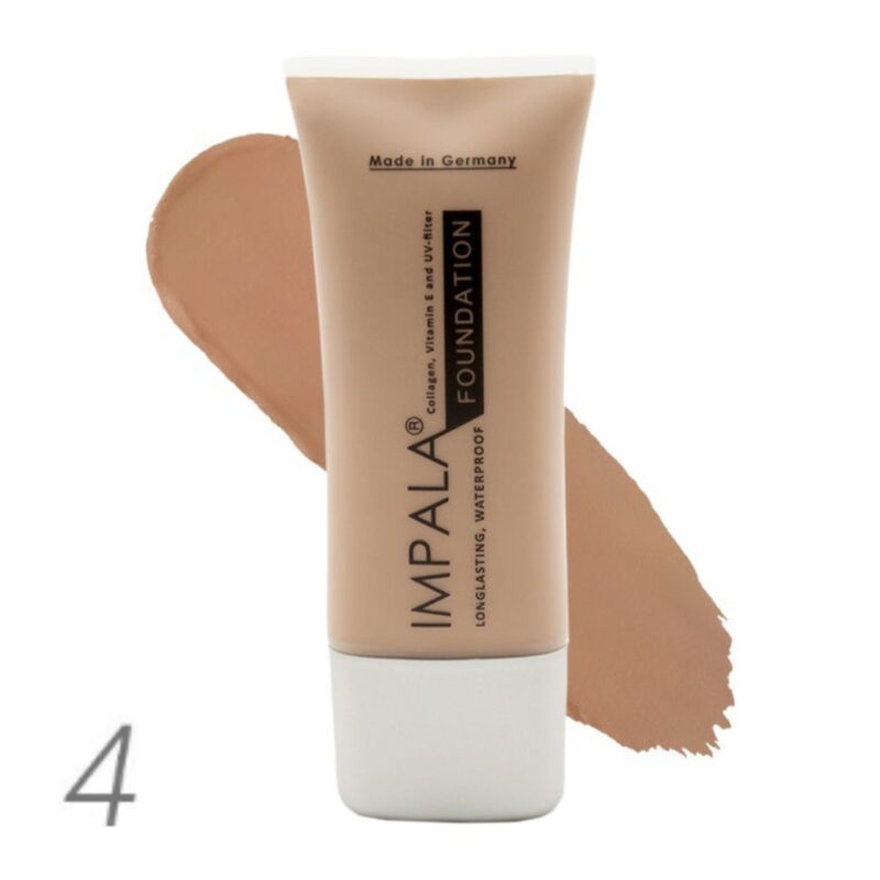 Impala Long Lasting Waterproof Foundation με Κολλαγόνο, Βιταμίνη Ε και Φίλτρα UV No04 - Image 2