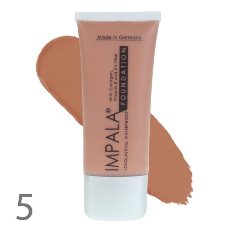 Impala Long Lasting Waterproof Foundation με Κολλαγόνο, Βιταμίνη Ε και Φίλτρα UV No05 - Image 2