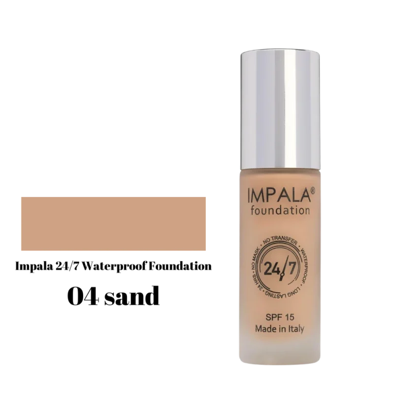 Impala Waterproof Foundation 24/7 SPF15 No04 - Sand 30ml