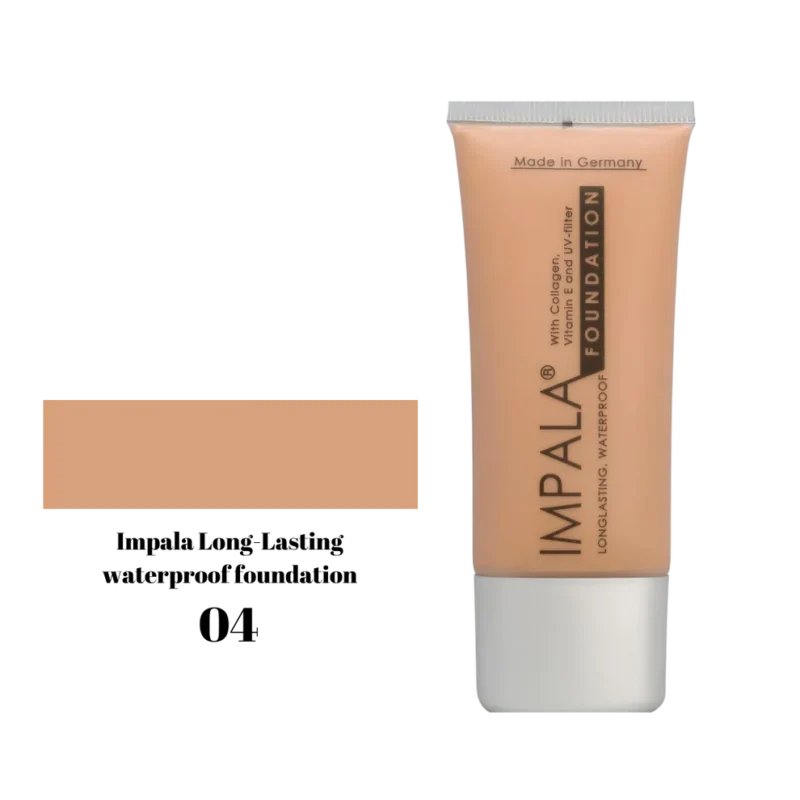 Impala Long Lasting Waterproof Foundation με Κολλαγόνο, Βιταμίνη Ε και Φίλτρα UV No04