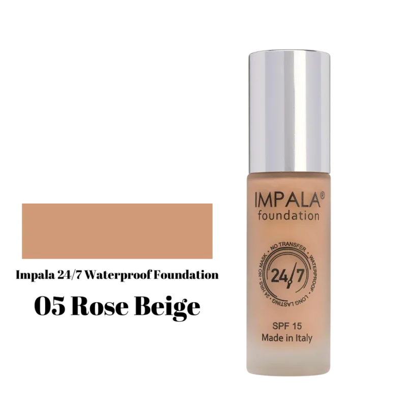 Impala Waterproof Foundation 24/7 SPF15 No05 - Rose Beige 30ml