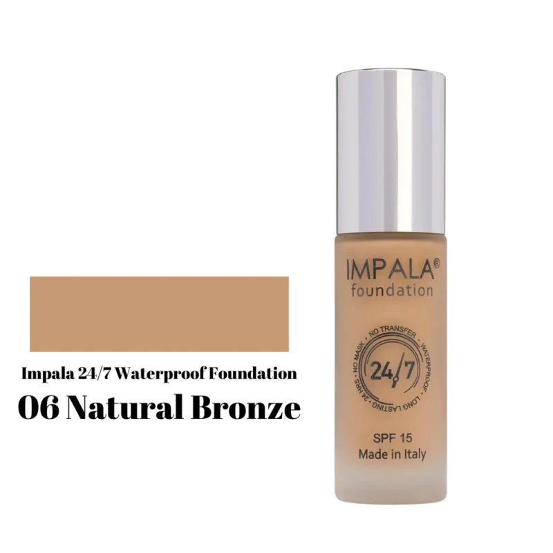 Impala Waterproof Foundation 24/7 SPF15 No06 - Natural Bronze 30ml