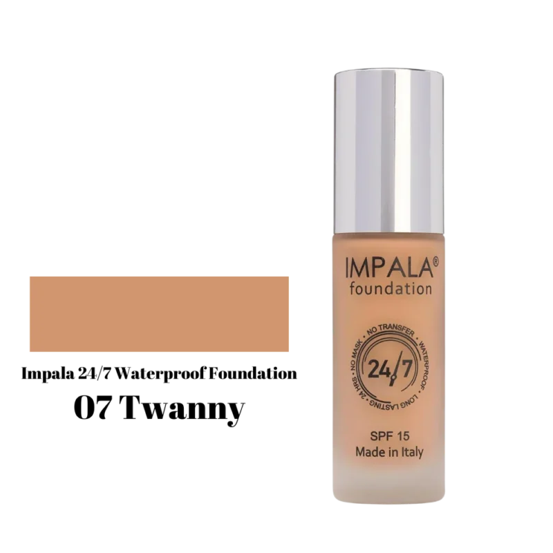 Impala Waterproof Foundation 24/7 SPF15 No07 - Tawny 30ml