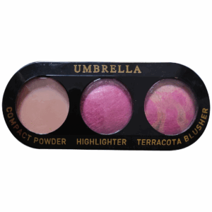 Umbrella Compact Powder Highlighter 3-σε-1 Terracotta Blusher No.04 Fuchsia