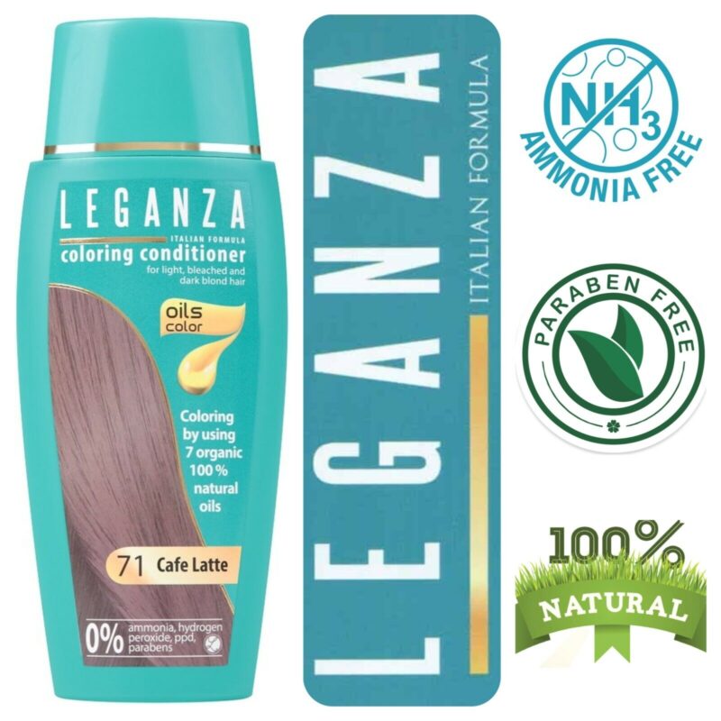 Leganza Coloring Conditioner - Μαλακτική Κρέμα Μαλλιών με Χρώμα Χωρίς Αμμωνία 150ml No71 Cafe Latte/Ξανθό Καφέ - Image 4