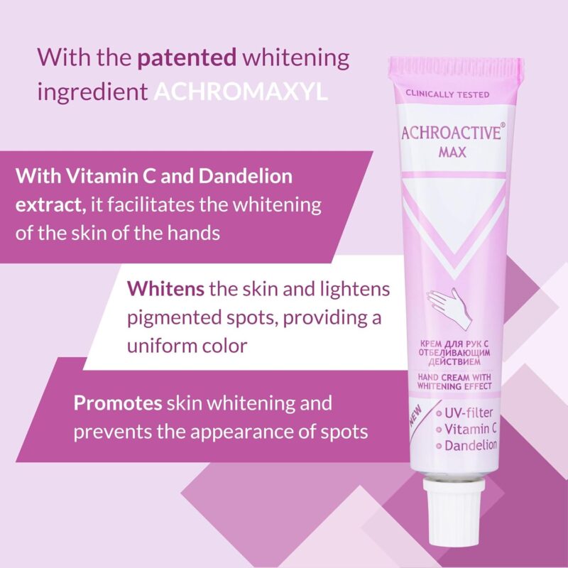 Achroactive Max Whitening Hand Cream 45 ml – Λευκαντική Κρέμα Χεριών με Βιταμίνη C, Εκχύλισμα πικραλίδας & UV Φίλτρο - Image 6