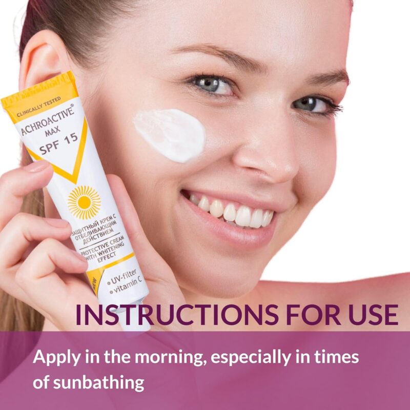 Achroactive Max Whitening Face & Body Cream SPF 15 45 ml – Λευκαντική Κρέμα Προσώπου & Σώματος με SPF 15 - Image 5