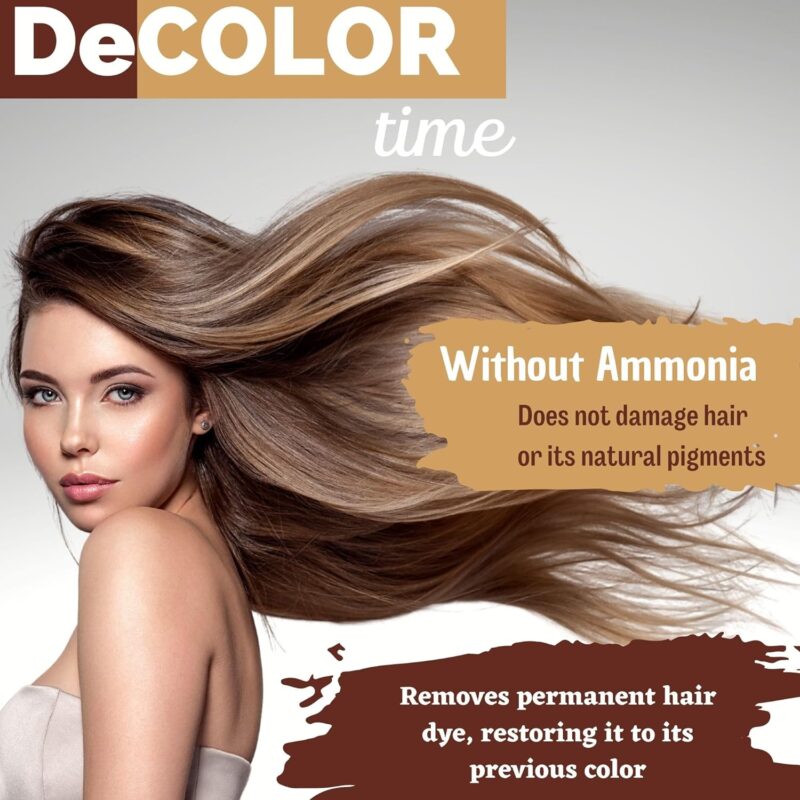 DECOLOR TIME σύστημα αφαίρεσης της μόνιμης βαφής – Χωρίς αμμωνία colour off (3 x 110 ml) - Image 6