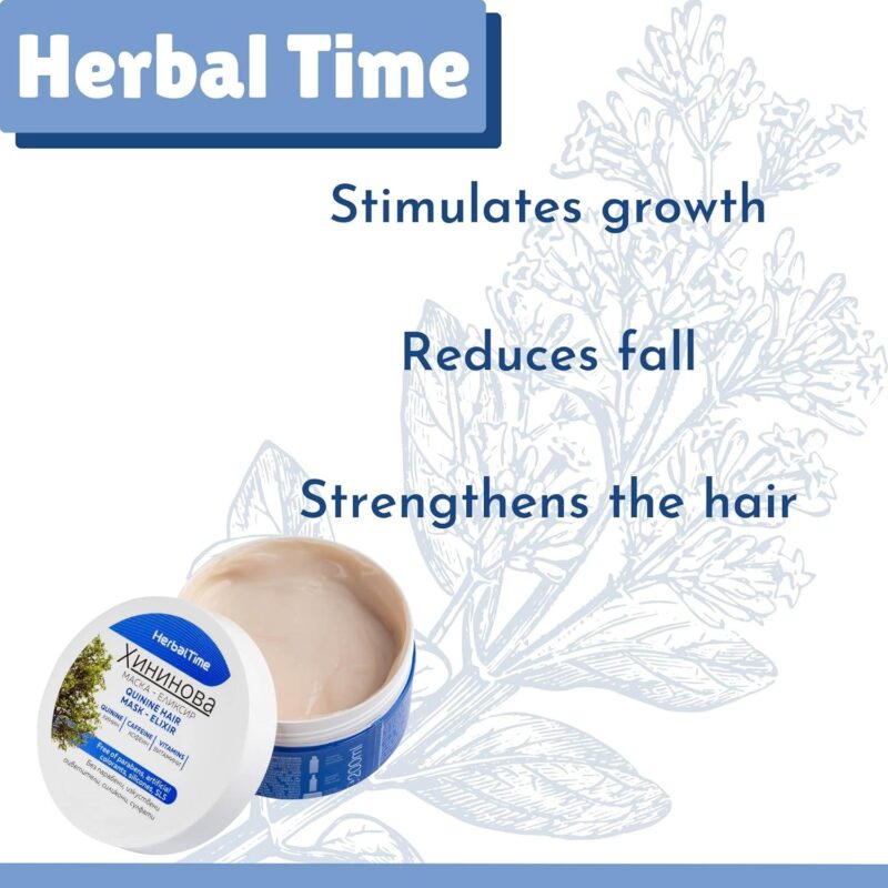 Herbal Time Quinine Hair Mask - Elixir 200ml | Ισχυρή Μάσκα Μαλλιών με Κινίνη κατά της Τριχόπτωσης & για Ανάπτυξη - Image 2