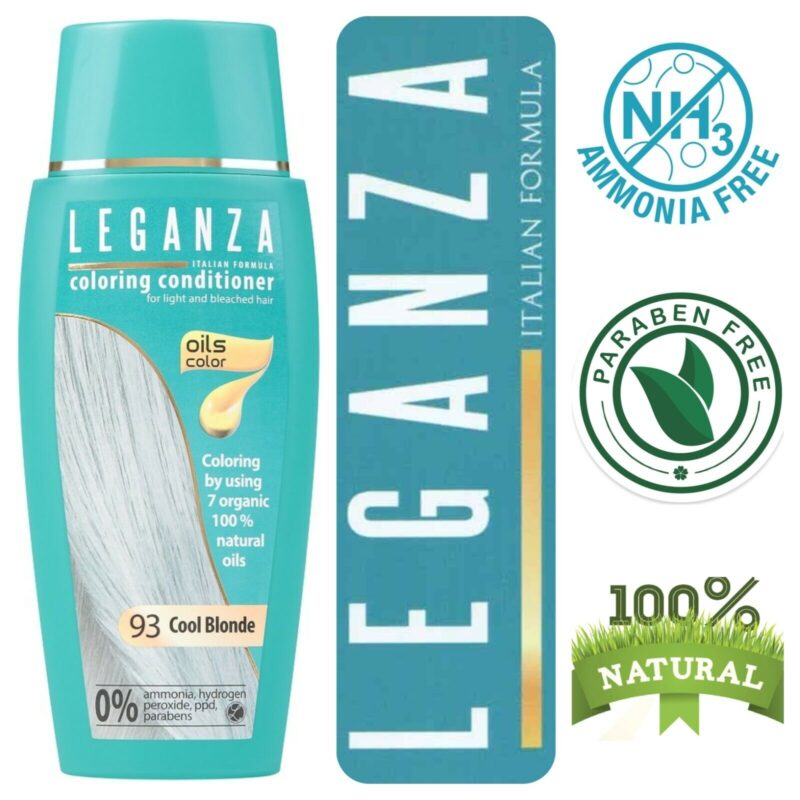 Leganza Coloring Conditioner - Μαλακτική Κρέμα Μαλλιών με Χρώμα Χωρίς Αμμωνία 150ml No93 Cool Blonde/Ψυχρό Ξανθό - Image 4