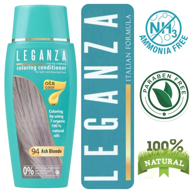 Leganza Coloring Conditioner - Μαλακτική Κρέμα Μαλλιών με Χρώμα Χωρίς Αμμωνία 150ml No94 Ash Blonde/Σταχτί Ξανθό - Image 4