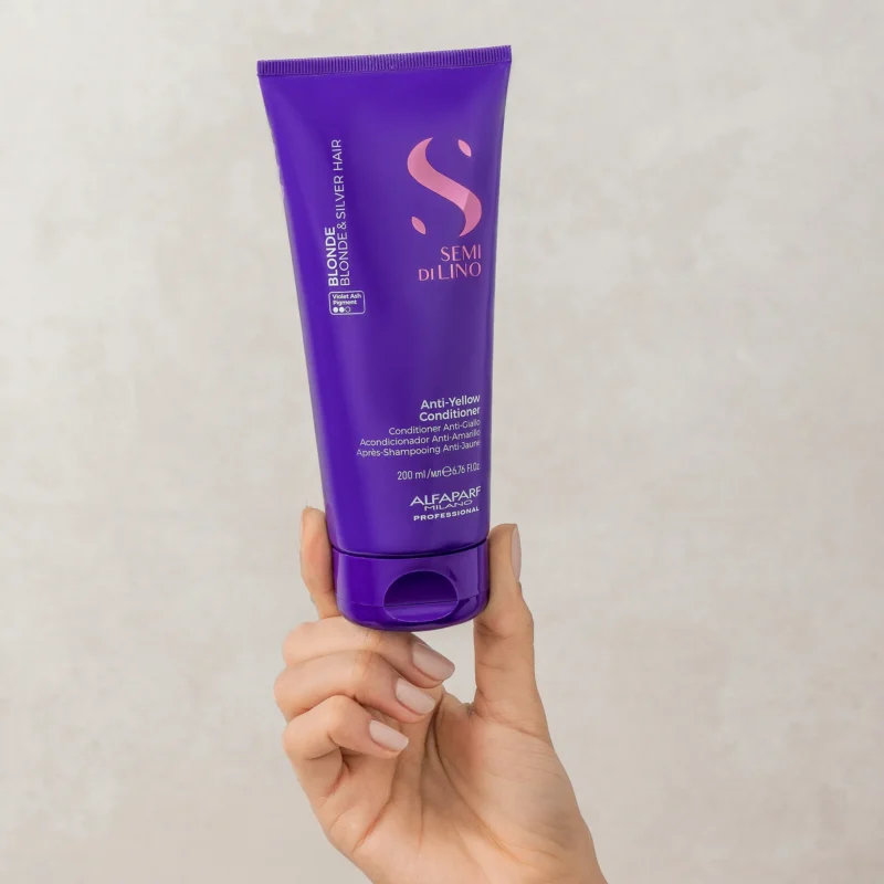 Alfaparf Milano Semi di Lino Anti-Yellow Conditioner 200ml – Μαλακτική Κρέμα για Εξουδετέρωση Κιτρινωπών Τόνων σε Ξανθά & Λευκά Μαλλιά - Image 4
