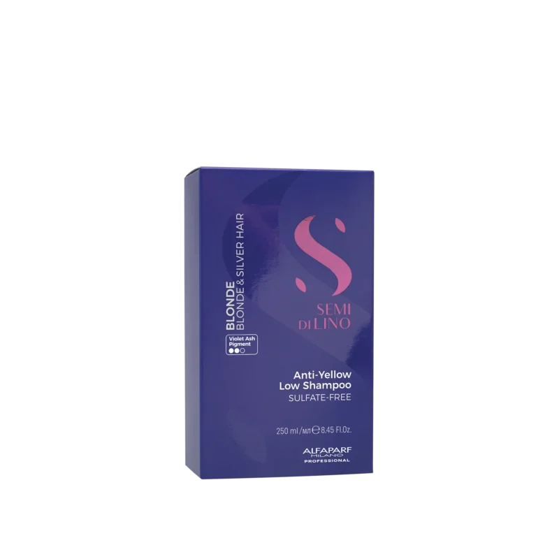 Alfaparf Milano Semi di Lino Anti-Yellow Low Shampoo 250ml – Σαμπουάν Ήπιου Καθαρισμού για Εξουδετέρωση Κιτρινωπών Τόνων - Image 2