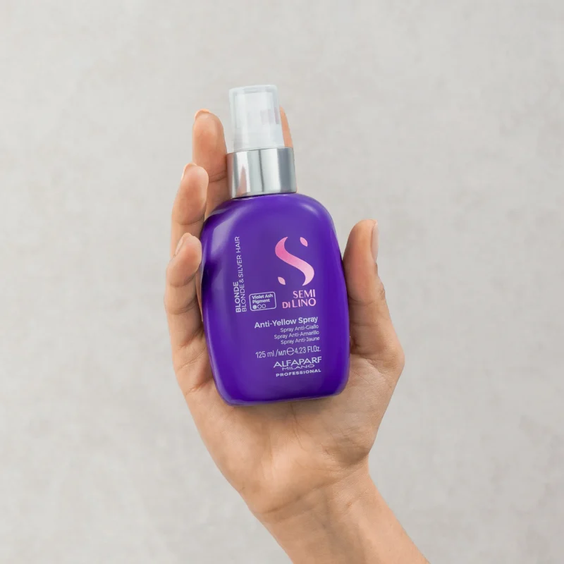 Alfaparf Milano Semi di Lino Anti-Yellow Spray 125ml – Σπρέι Εξουδετέρωσης Κιτρινωπών Τόνων & Λάμψης για Ξανθά, Λευκά & Γκρίζα Μαλλιά - Image 4