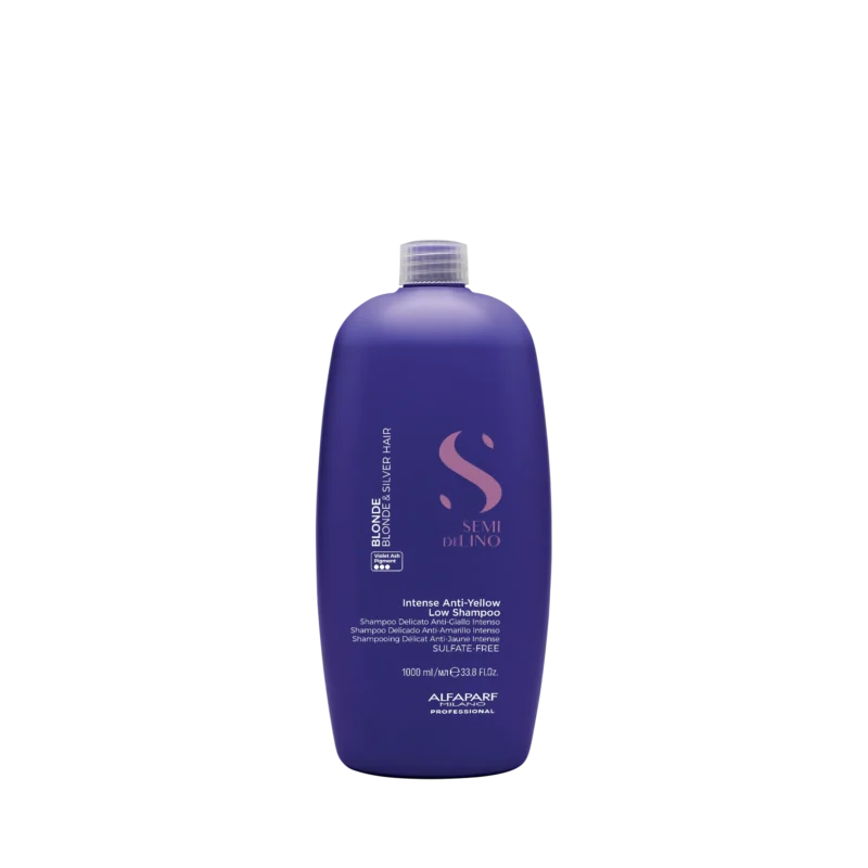 Alfaparf Milano Semi di Lino Anti-Yellow Low Shampoo 1000ml – Σαμπουάν Ήπιου Καθαρισμού για Εξουδετέρωση Κιτρινωπών Τόνων