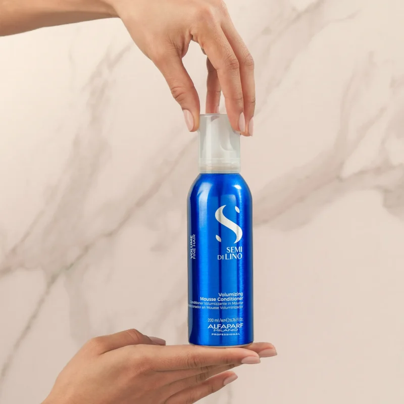 Alfaparf Semi Di Lino Volumizing Mousse Conditioner 200ml – Μαλακτικό σε Μορφή Αφρού για Όγκο & Ελαφριά Ενυδάτωση - Image 3