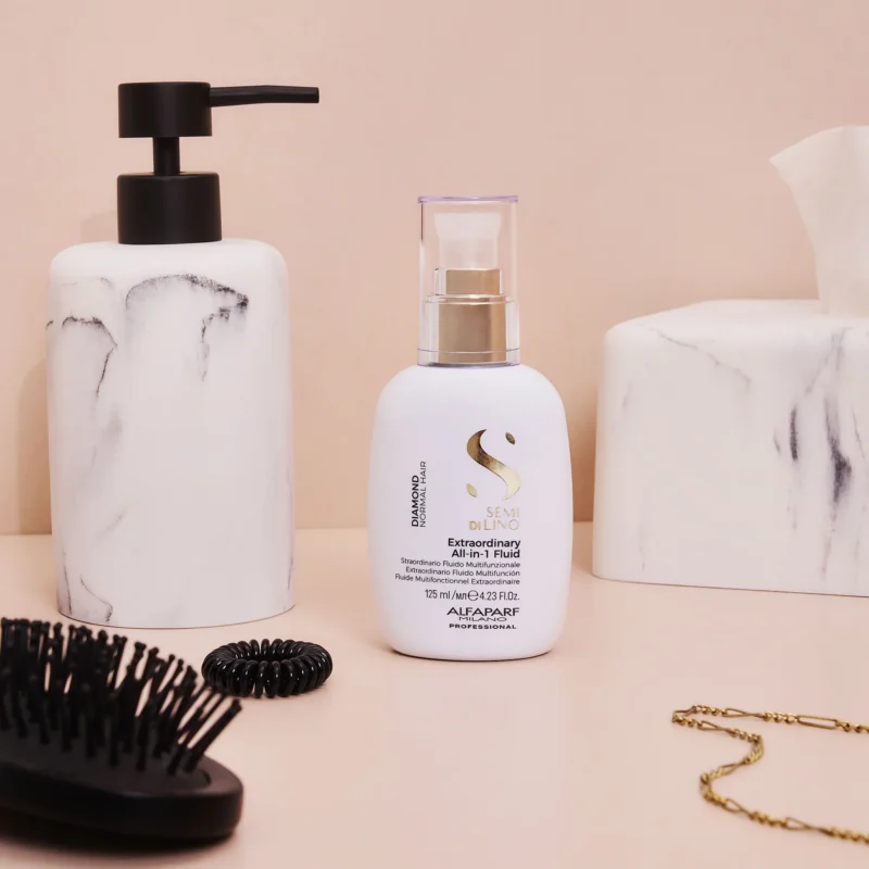 Alfaparf Milano Semi di Lino Diamond Extraordinary All-in-1 Fluid 125ml – Πολυλειτουργικό Fluid Λάμψης & Προστασίας για Θαμπά Μαλλιά - Image 4