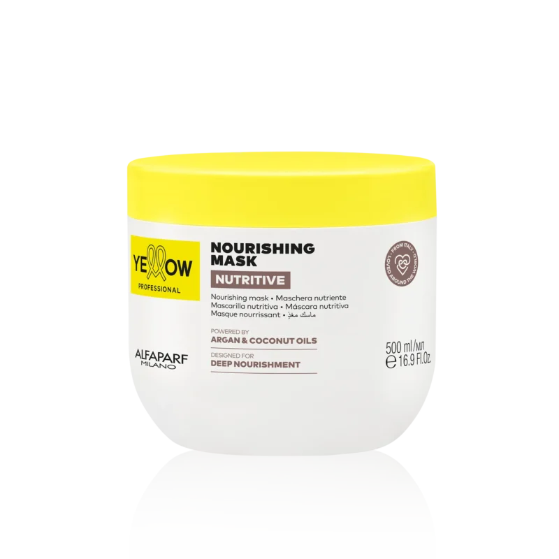 Alfaparf Yellow Professional Nutritive Nourishing Mask 500ml – Μάσκα Θρέψης & Ενυδάτωσης για Ξηρά και Ταλαιπωρημένα Μαλλιά