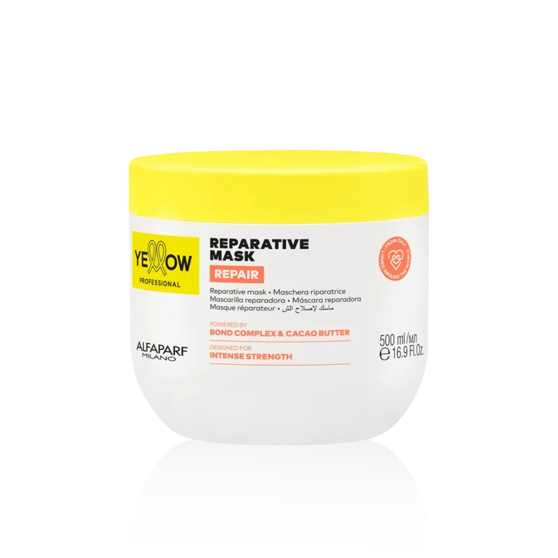 Alfaparf Yellow Professional Reparative Mask 500ml – Μάσκα Βαθιάς Αναδόμησης & Θρέψης για Κατεστραμμένα Μαλλιά