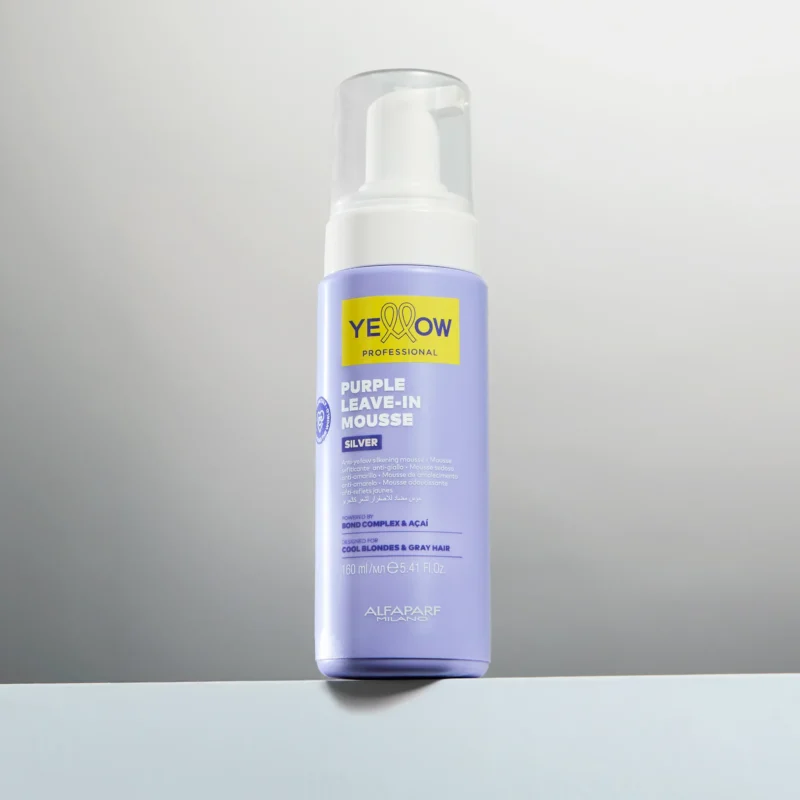 Alfaparf Yellow Professional Silver Purple Leave-in Mousse 160ml – Αφρός Leave-In Κατά του Κιτρινίσματος για Λάμψη & Επανόρθωση - Image 2
