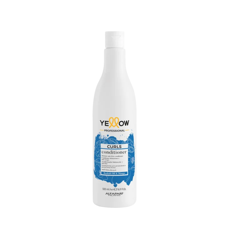 Alfaparf Yellow Professional Curls Conditioner 500ml – Μαλακτική Κρέμα Ενυδάτωσης & Ορισμού για Σγουρά Μαλλιά