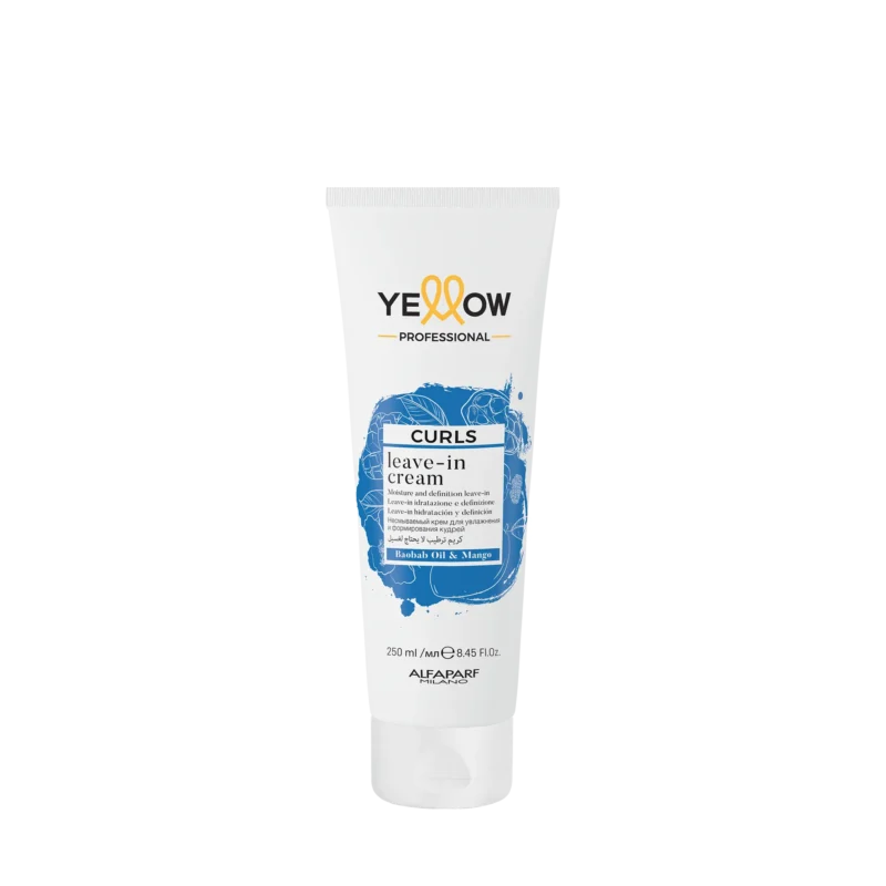 Alfaparf Yellow Curls Leave-In Cream 250ml – Κρέμα Χωρίς Ξέβγαλμα για Ορισμό, Ενυδάτωση & Φυσική Κίνηση στις Μπούκλες