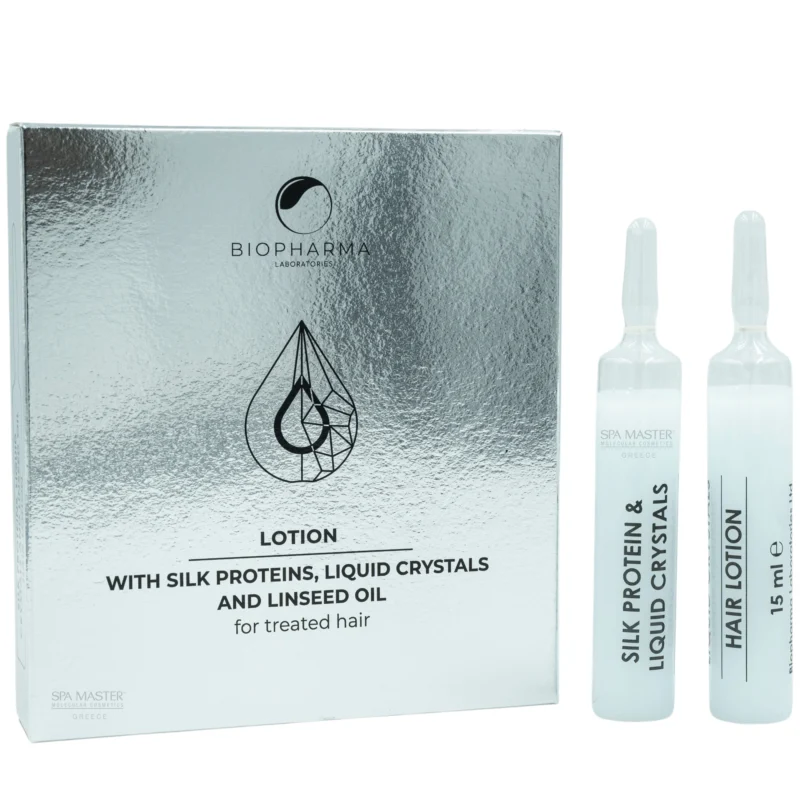 Biopharma Bio Oil Lotion with Silk Protein, Liquid Crystals and Linseed Oil 5x15ml | Αμπούλες Αναδόμησης για Ταλαιπωρημένα Μαλλιά