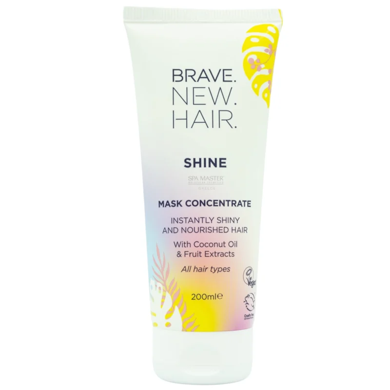 Brave New Hair Shine Mask 250ml – Μάσκα Άμεσης Λάμψης με Λάδι Καρύδας, Οξέα Φρούτων & Εκχύλισμα Ξιδιού