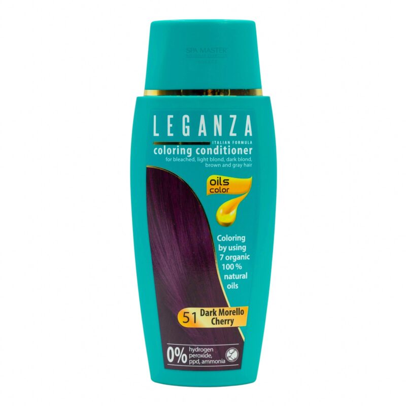Leganza Coloring Conditioner - Μαλακτική Κρέμα Μαλλιών με Χρώμα Χωρίς Αμμωνία 150ml No51 Dark Morello Cherry/Σκούρο Βυσσινί - Image 5