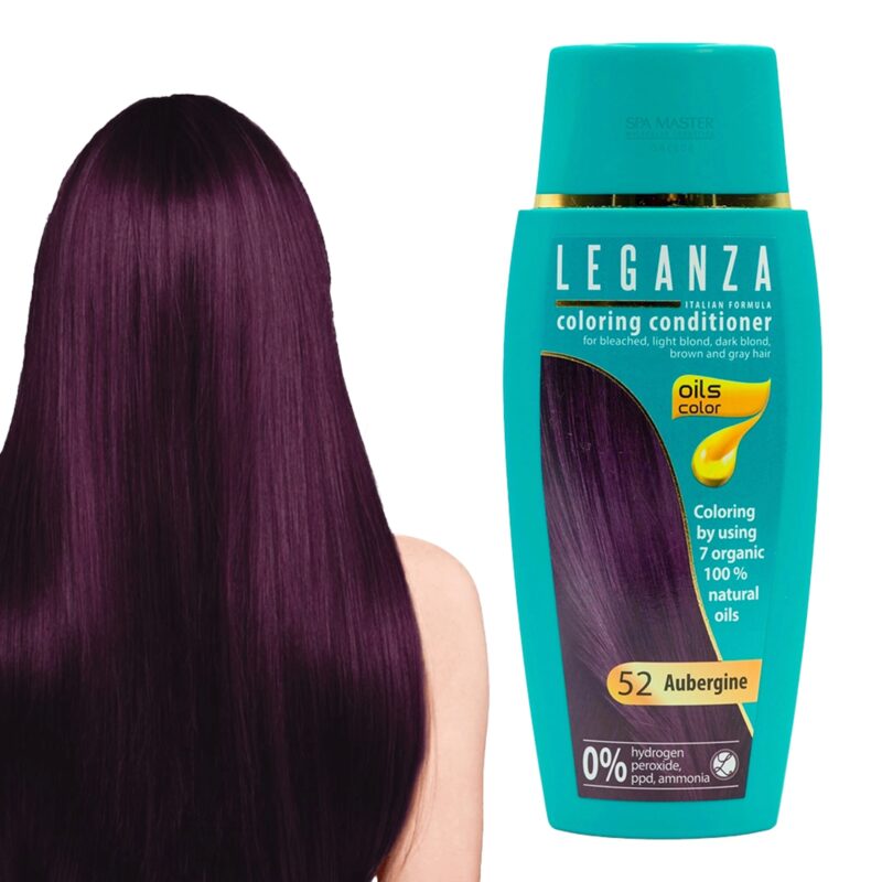 Leganza Coloring Conditioner - Μαλακτική Κρέμα Μαλλιών με Χρώμα Χωρίς Αμμωνία 150ml No52 Aubergine/Μελιτζανί