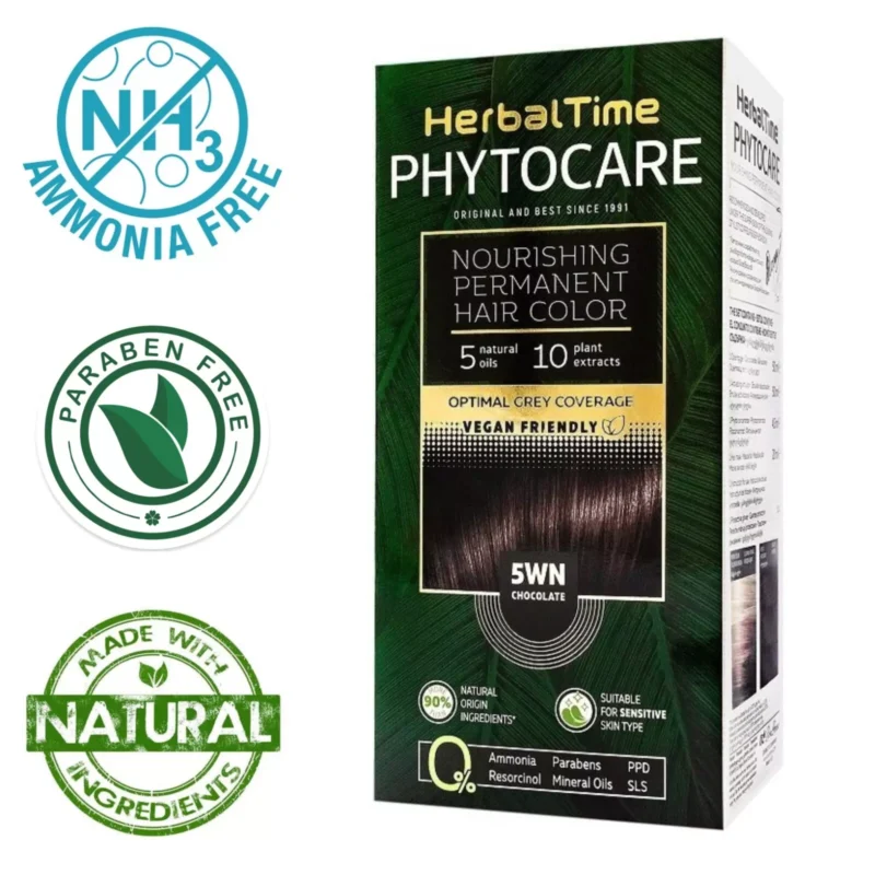 Βαφή μαλλιών χωρίς αμμωνία Σοκολατί Chocolate 5WN - Herbal Time PhytoCare
