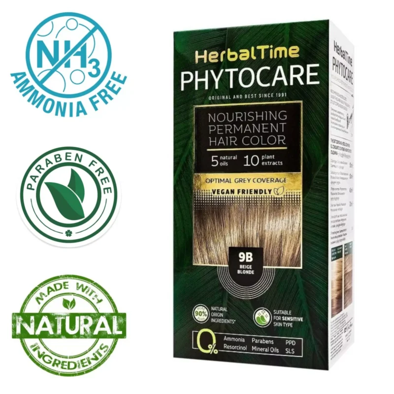 Βαφή μαλλιών χωρίς αμμωνία Μπεζ Ξανθό Beige Blonde 9B - Herbal Time PhytoCare