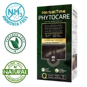Βαφή μαλλιών χωρίς αμμωνία Σκούρο Καφέ Dark Brown 4N - Herbal Time PhytoCare