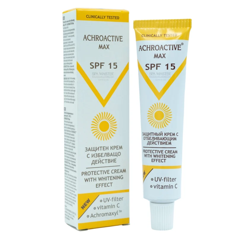 Achroactive Max Whitening Face & Body Cream SPF 15 45 ml – Λευκαντική Κρέμα Προσώπου & Σώματος με SPF 15