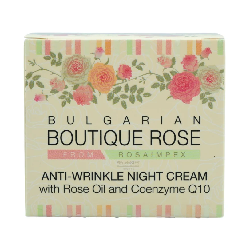 Bulgarian Boutique Rose Q10 Night Anti-Wrinkle Cream 45ml – Αντιρυτιδική Κρέμα Νυκτός με Συνένζυμο Q10 & Ροδέλαιο