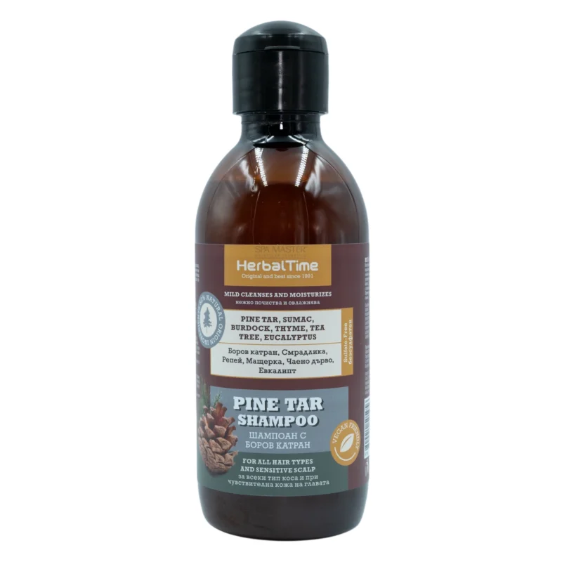 Herbal Time Pine Tar Shampoo 240ml – Καταπραϋντικό & Ενυδατικό Σαμπουάν με Φυσική Πίσσα Πεύκου
