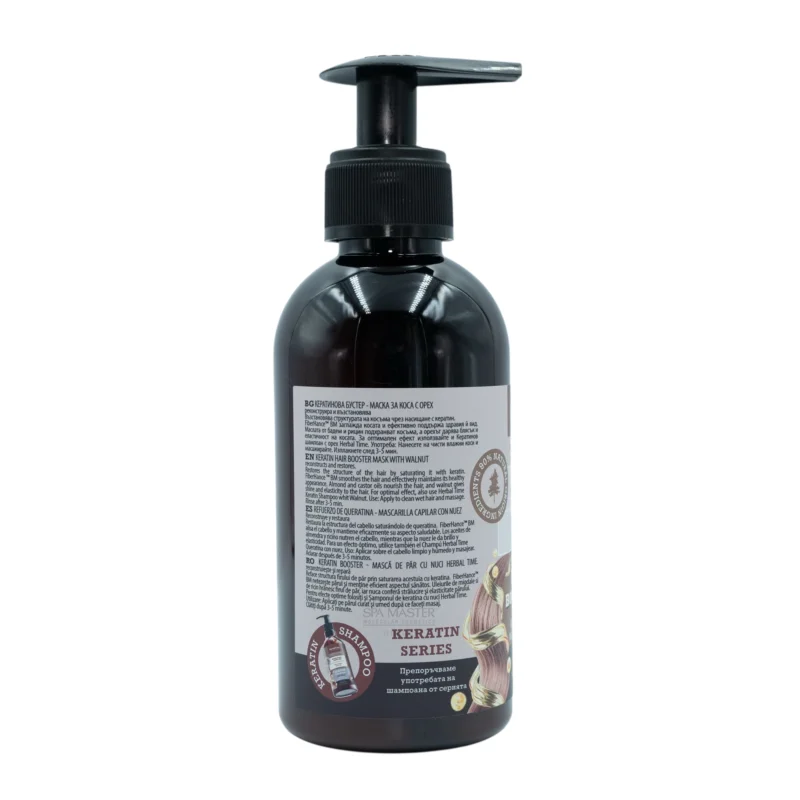 Herbal Time Keratin Booster Hair Mask with Keratin & Walnut 240ml | Μάσκα Μαλλιών με Κερατίνη και Καρύδι για Αναδόμηση & Λάμψη - Image 3