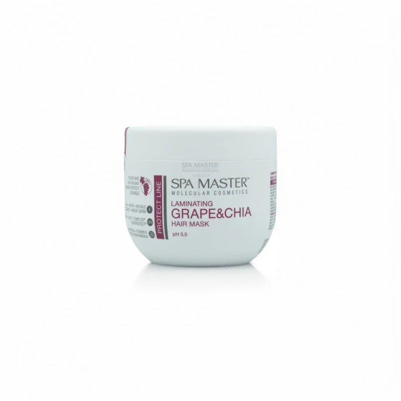 Spa Master Laminating Μάσκα Μαλλιών με Grape & Chia pH 3,5 500ml – Επαγγελματική Μάσκα Προστασίας Χρώματος & Λάμψης