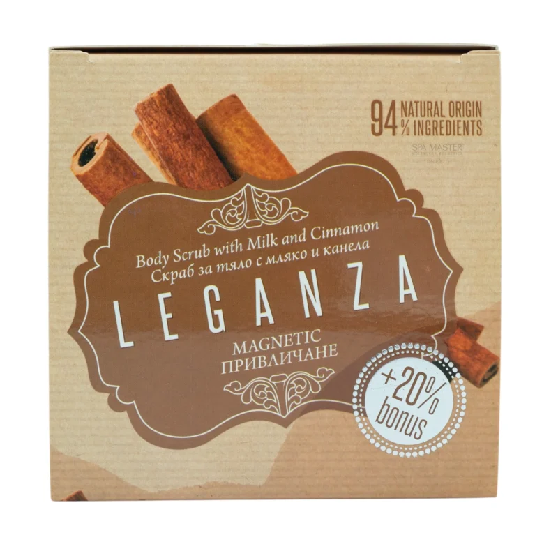 Leganza Magnetic Body Scrub with Milk & Cinnamon 240g – Scrub Σώματος με Γάλα & Κανέλα +20% Bonus - Image 2