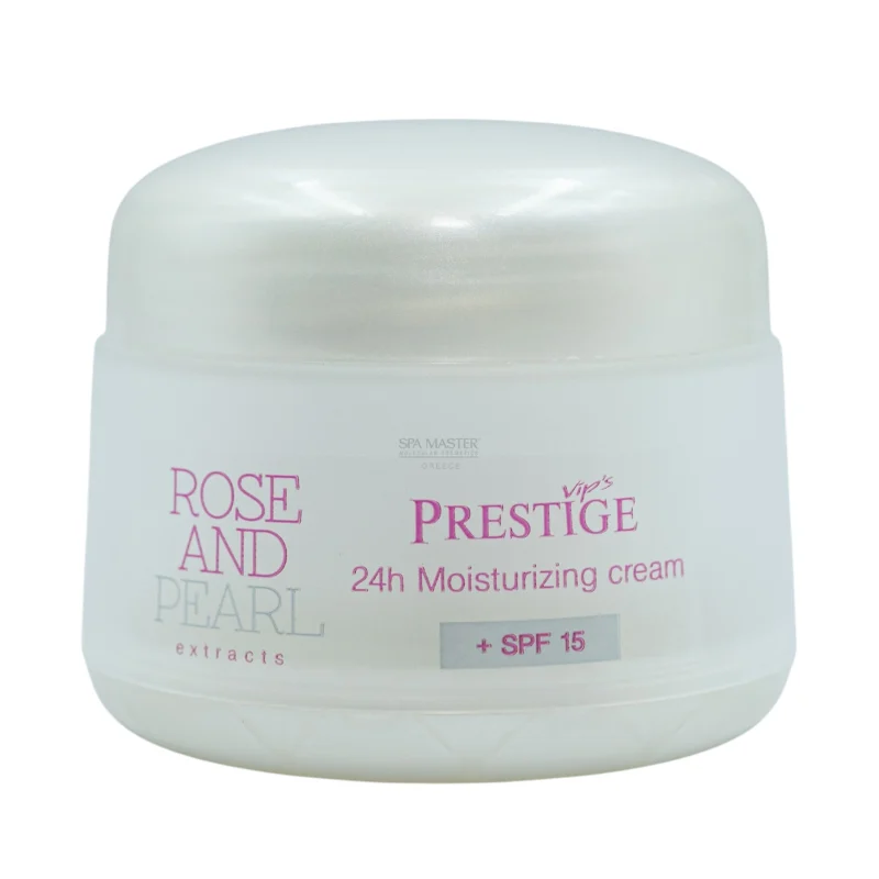 Vip's Prestige Rose & Pearl 24h Moisturizing Cream + SPF 15 – 24ωρη Ενυδατική Κρέμα Προσώπου με Αντηλιακή Προστασία - Image 2