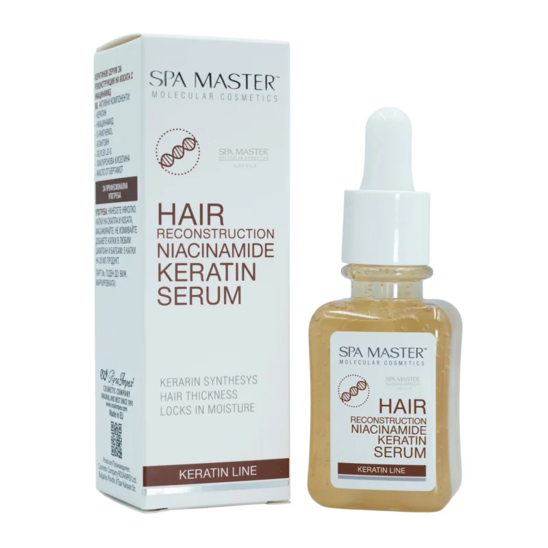 SPA MASTER Hair Reconstruction Niacinamide Keratin Serum 45ml – Ορός αναδόμησης με κερατίνη & νιασιναμίδη για ενίσχυση και πυκνότητα